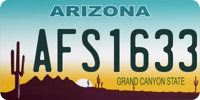 AZ license plate AFS1633
