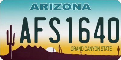 AZ license plate AFS1640