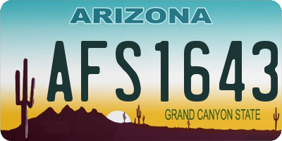 AZ license plate AFS1643