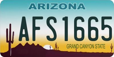 AZ license plate AFS1665