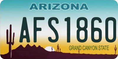 AZ license plate AFS1860