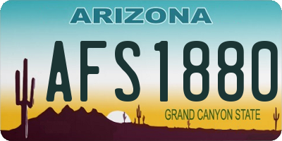 AZ license plate AFS1880