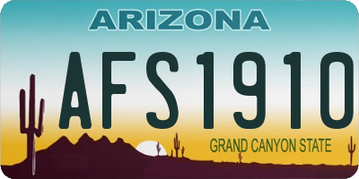 AZ license plate AFS1910
