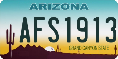 AZ license plate AFS1913