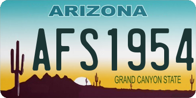 AZ license plate AFS1954