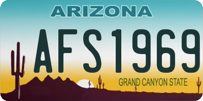 AZ license plate AFS1969