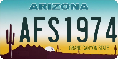 AZ license plate AFS1974