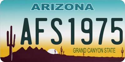 AZ license plate AFS1975