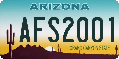 AZ license plate AFS2001