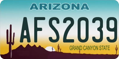 AZ license plate AFS2039