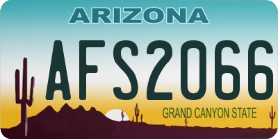 AZ license plate AFS2066