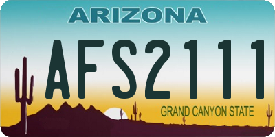 AZ license plate AFS2111