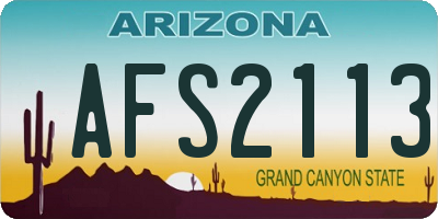 AZ license plate AFS2113