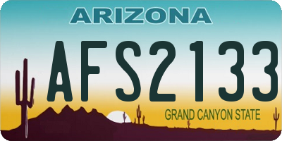 AZ license plate AFS2133