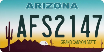 AZ license plate AFS2147