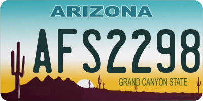 AZ license plate AFS2298