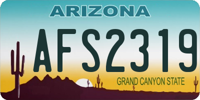 AZ license plate AFS2319