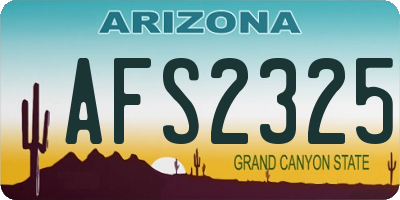 AZ license plate AFS2325