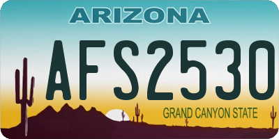 AZ license plate AFS2530