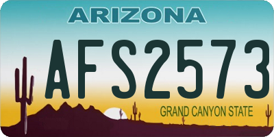 AZ license plate AFS2573