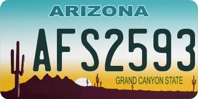 AZ license plate AFS2593