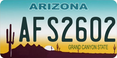 AZ license plate AFS2602