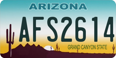 AZ license plate AFS2614