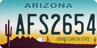 AZ license plate AFS2654