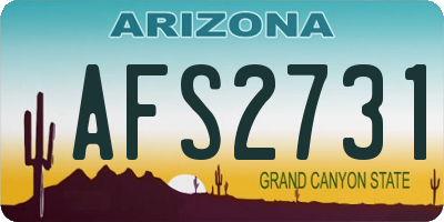 AZ license plate AFS2731