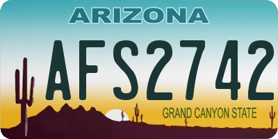 AZ license plate AFS2742
