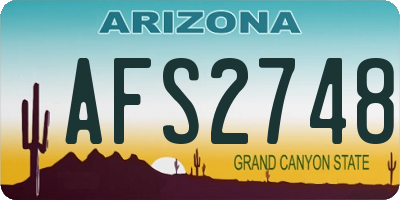 AZ license plate AFS2748
