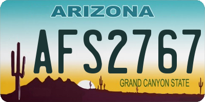 AZ license plate AFS2767