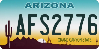 AZ license plate AFS2776