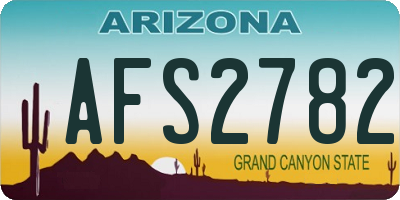 AZ license plate AFS2782