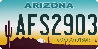 AZ license plate AFS2903