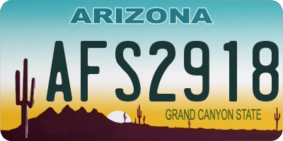 AZ license plate AFS2918