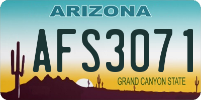 AZ license plate AFS3071
