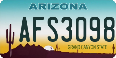 AZ license plate AFS3098