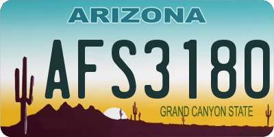 AZ license plate AFS3180