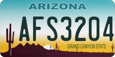 AZ license plate AFS3204
