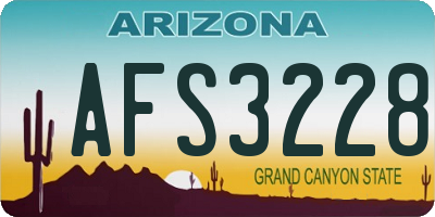 AZ license plate AFS3228