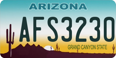 AZ license plate AFS3230