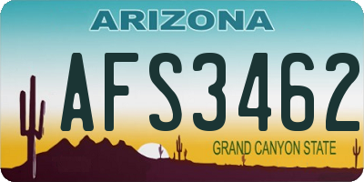 AZ license plate AFS3462