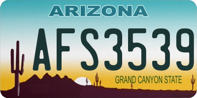 AZ license plate AFS3539