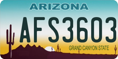 AZ license plate AFS3603