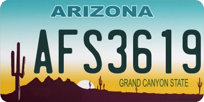 AZ license plate AFS3619