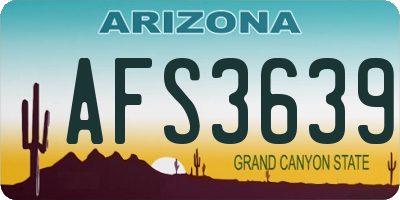 AZ license plate AFS3639