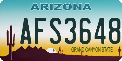 AZ license plate AFS3648