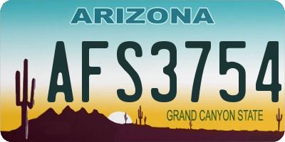 AZ license plate AFS3754