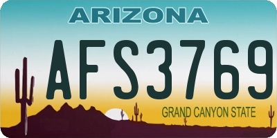 AZ license plate AFS3769